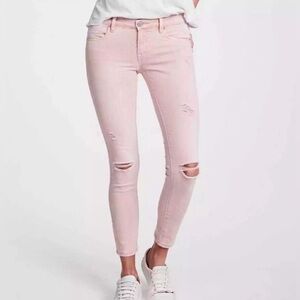 BLANK NYC Intro Cotton Blend Pink Skinny Distressed Mid Rise Jeans Size 27